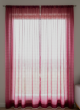 CHECK VOILE TAPED CURTAIN MAROON