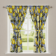 CAFE CURTAIN LEMON BLUE