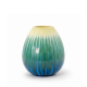 GLAZED ORB VASE BLUE