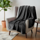 FLANNEL FLEECE THROW BLACK