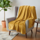 FLANNEL FLEECE THROW MUSTARD