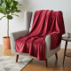 FLANNEL FLEECE THROW RED