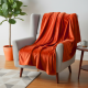 FLANNEL FLEECE THROW RUST