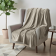 FLANNEL FLEECE THROW TAUPE