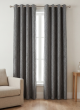 VELVET CRINKLE EYELET CURTAIN CHARCOAL