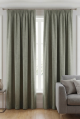 TEXTURED TAPED CURTAIN OLIVE