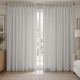 TEXTURED WOVEN TAPED CURTAIN LIGHT GREY