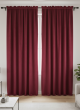 VELVET TAPED CURTAIN RED