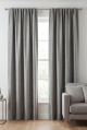 VELVET TAPED CURTAIN SILVER
